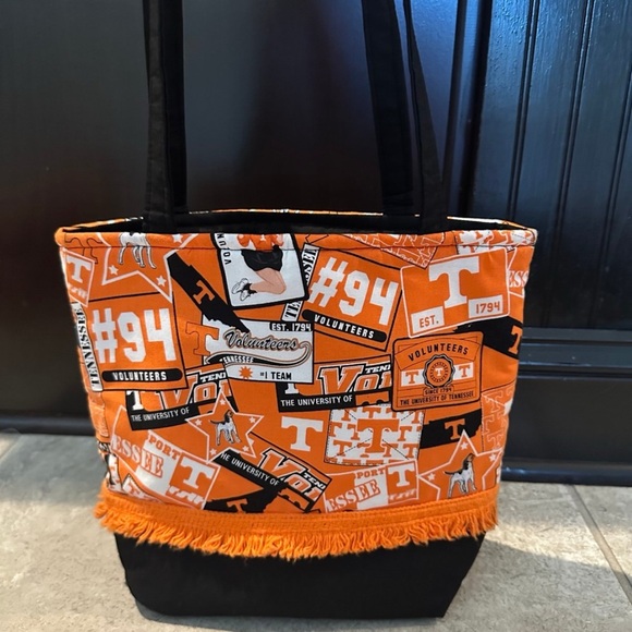 Handmade Handbags - University of Tennessee Vols Orange and Black Tote Bag